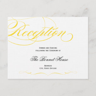 Informações Cartão de Recepção Elegant Script - Amarelo