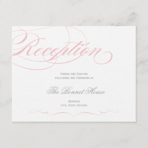 Informações Cartão de Recepção Elegant Script - Rosa Bege