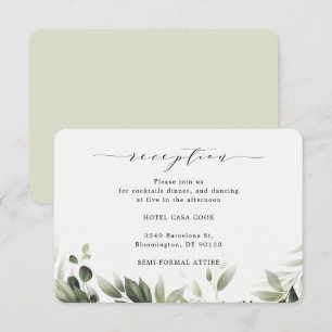 Informações Cartão de Recepção Eucalyptus com Sombra Simple