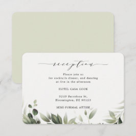 Informações Cartão de Recepção Eucalyptus com Sombra Simples