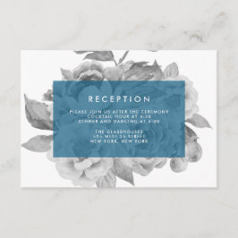 Informações Cartão de Recepção Floral Vintage | Cerúleo