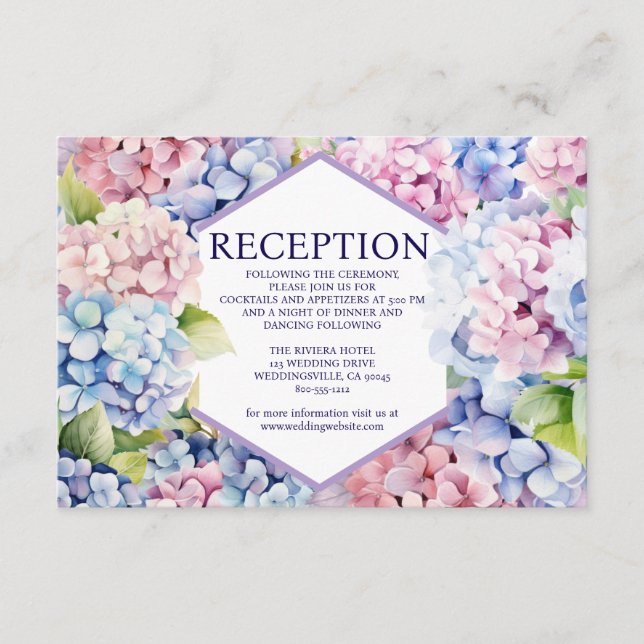 Informações Cartão de Recepção Hydrangea (Frente)