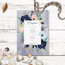 Informações Cartão de Recepção Náutica Rustic Floral Beach
