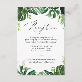 Informações Cartão de Recinto de Recepção de Casamento de Palm
