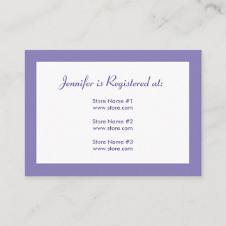 Informações Cartão de registro - Bolinhas roxas