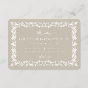 Informações Cartão de Registro de Azulejo Talavera Bege