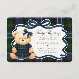 Informações Cartão de Registro de Bebê com Urso de Laço Coquet