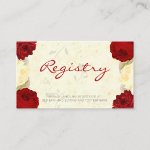 Informações Cartão de Registro de Casamento de Rosas Vermelhas