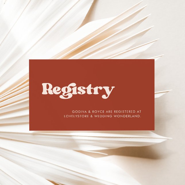 Informações cartão de registro de casamento do na moda retro t (Criador carregado)