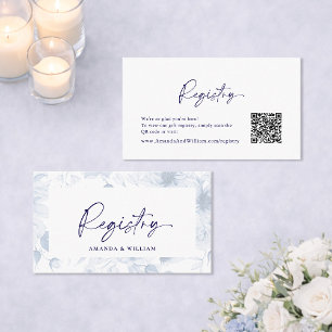 Informações Cartão de Registro de Casamento em Azul Poeira com