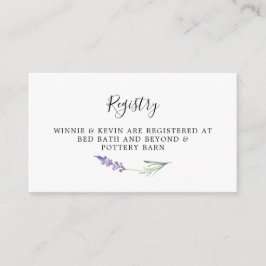 Informações Cartão de Registro de Casamento Floral de lavanda