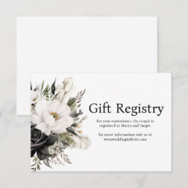 Informações Cartão de Registro de Casamento Preto e Branco