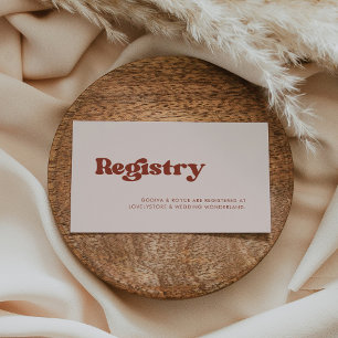 Informações Cartão de registro de casamento rosa pêssego retrô