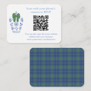 Informações Cartão de Registro de Código QR Blue Green Chinois