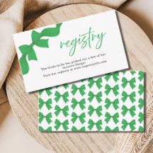 Cartão de Registro de Envio com Laço Verde Moderno