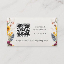 Informações Cartão de Registro de Presentes de Flores Prensada