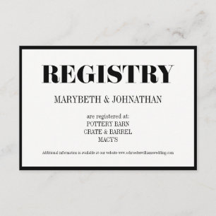 Informações Cartão de Registro do Sr. e da Sra. Modern Bold We