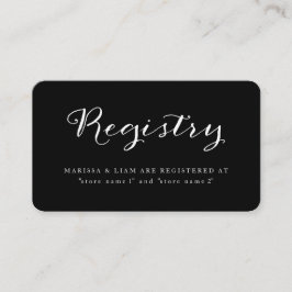 Informações Cartão de registro preto e branco Elegante