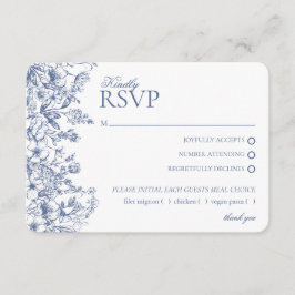 Informações Cartão de Reposição RSVP Floral de Chinoiserie Azu