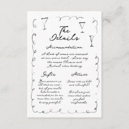 Informações Cartão de Resposta com Detalhes Desenhados à Mão d