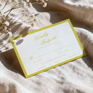 Informações Cartão de Resposta de Casamento Amarelo Citrino Es