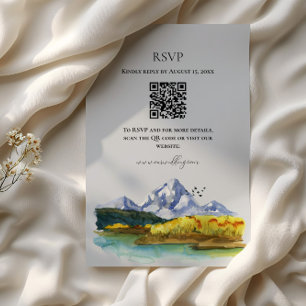 Informações Cartão de Resposta de Casamento Aquarela Azul Mont