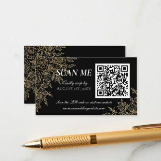 Informações Cartão de Resposta de Casamento Art Déco Dourado P