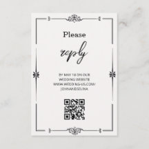 Cartão de Resposta de Casamento Boho Minimalista E