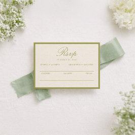 Informações Cartão de Resposta de Casamento Caligrafia Olive E