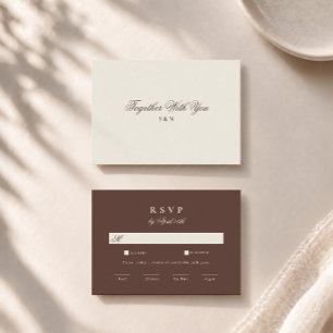 Informações Cartão de Resposta de Casamento Chocolate Brown Ol