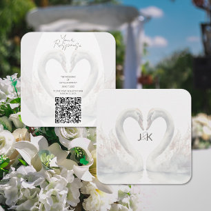 Informações Cartão de Resposta de Casamento com Cisne Romântic