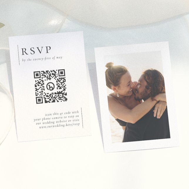 Informações Cartão de Resposta de Casamento com Código QR de F (Criador carregado)