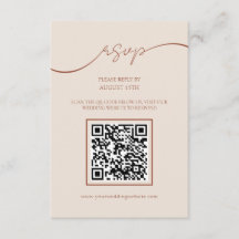 Cartão de Resposta de Casamento com Código QR em S