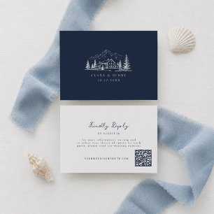 Informações Cartão de Resposta de Casamento com Código QR Mont