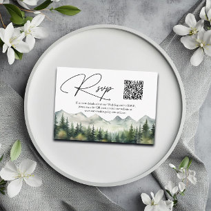 Informações Cartão de Resposta de Casamento com Código QR Mont