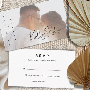 Informações Cartão de Resposta de Casamento com Foto Simples M