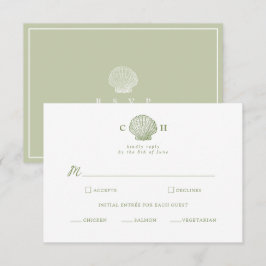 Informações Cartão de Resposta de Casamento com Monograma de C