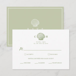 Informações Cartão de Resposta de Casamento com Monograma de C