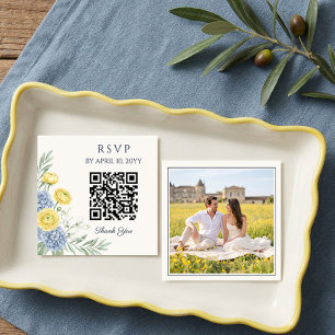 Informações Cartão de Resposta de Casamento com QR e Foto em E