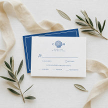 Cartão de Resposta de Casamento Costeiro French Bl