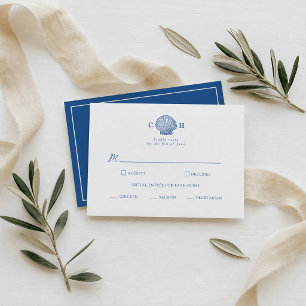 Informações Cartão de Resposta de Casamento Costeiro French Bl