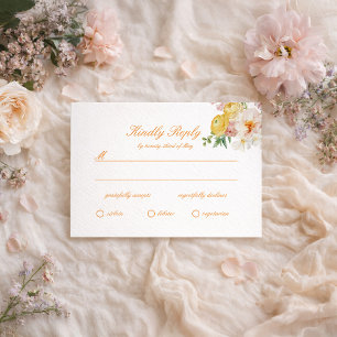 Informações Cartão de Resposta de Casamento de Jardim de Verão