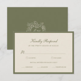 Informações Cartão de Resposta de Casamento de Outono Olive Sa