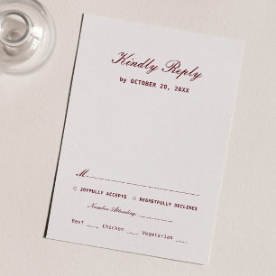 Informações Cartão de Resposta de Casamento Elegante Creme e B
