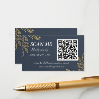 Informações Cartão de Resposta de Casamento em Azul Marinho co