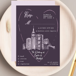 Informações Cartão de Resposta de Casamento em Nova York NYC