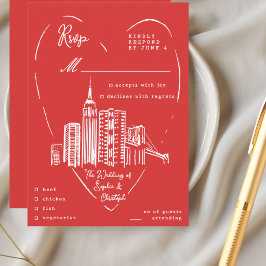 Informações Cartão de Resposta de Casamento em Nova York NYC