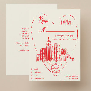 Informações Cartão de Resposta de Casamento em Nova York NYC