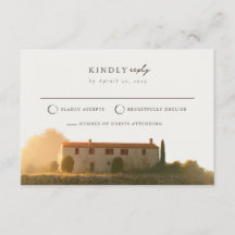 Cartão de Resposta de Casamento em Pedra Toscana c