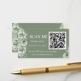 Informações Cartão de Resposta de Casamento Floral Branco Verd